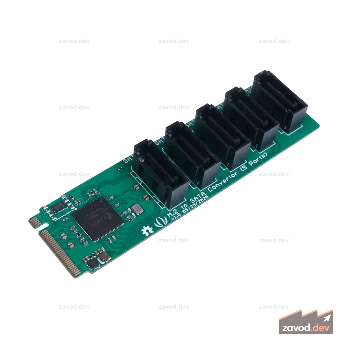 PCIe 3.0x2 M.2 NGFF Key-M в 5-портовый преобразователь SATA 3.0 6 Гбит/с с чипом JMB585 — подходит для ODYSSEY-X86J4105