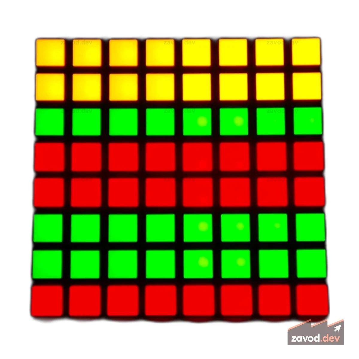 Маленькая 1,2 8x8 двухцветная (красная/зеленая) квадратная светодиодная матрица