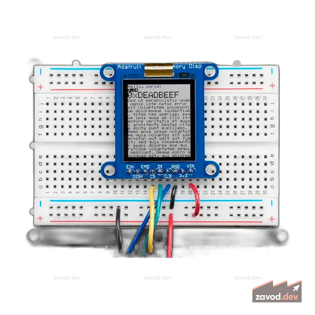 Дисплей Adafruit SHARP с памятью - 1,3 дюйма, 168x144, монохромный