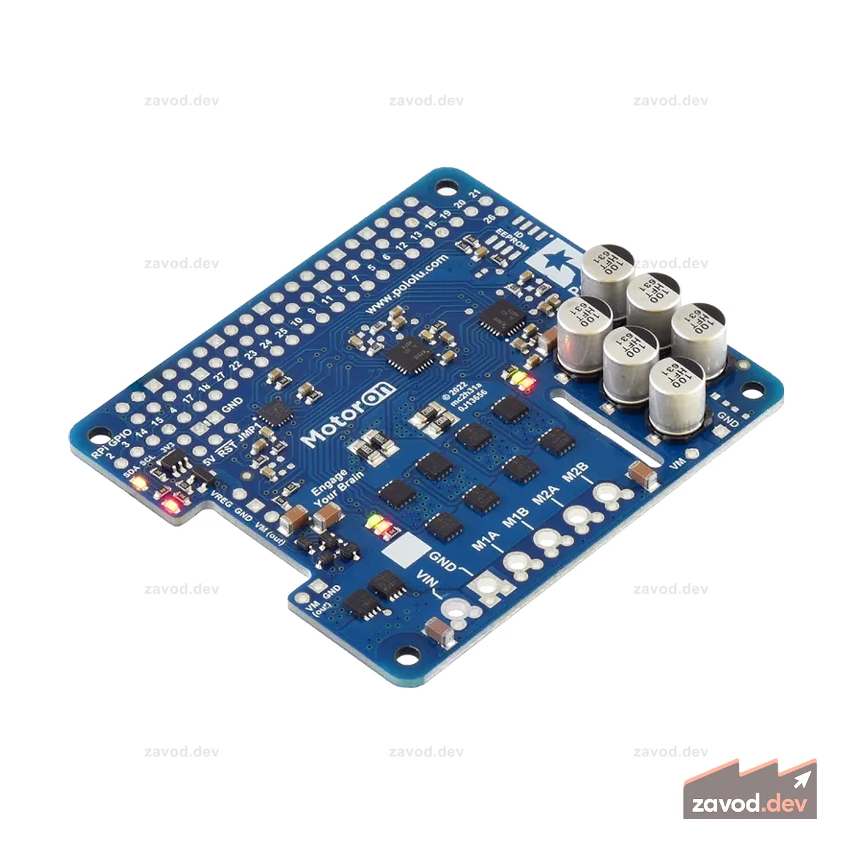 Motoron M2H24v14 Двойной мощный контроллер двигателя для Raspberry Pi (без разъемов и стоек)