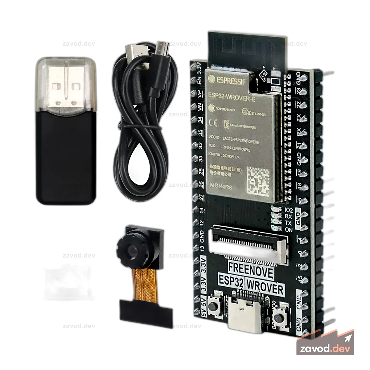 CAM-камера Freenove ESP32, плата Wi-Fi Bluetooth, двухъядерный 32-разрядный микроконтроллер 240 МГц, код Python C, руководство по примерам проектов
