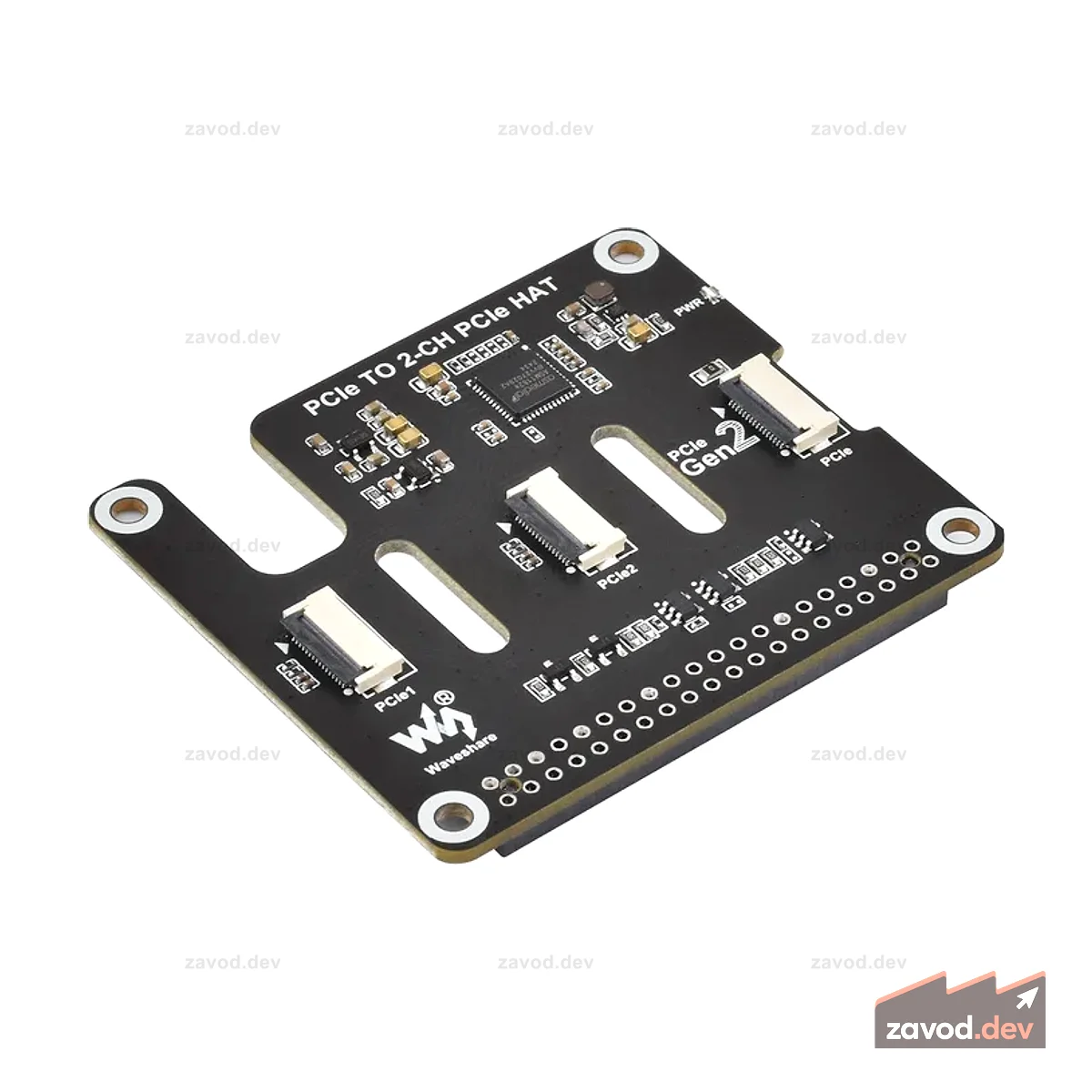 Плата адаптера Raspberry Pi 5 Dual PCIe FFC — возможность стекирования нескольких HAT