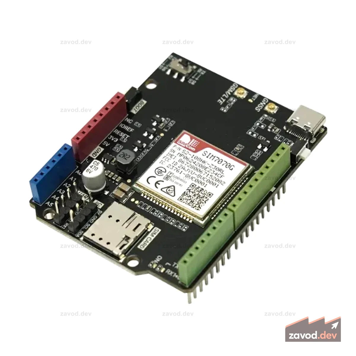 SIM7070G Плата расширения Arduino NB-IoT/LTE/GNSS/GPRS/GPS (глобальная)