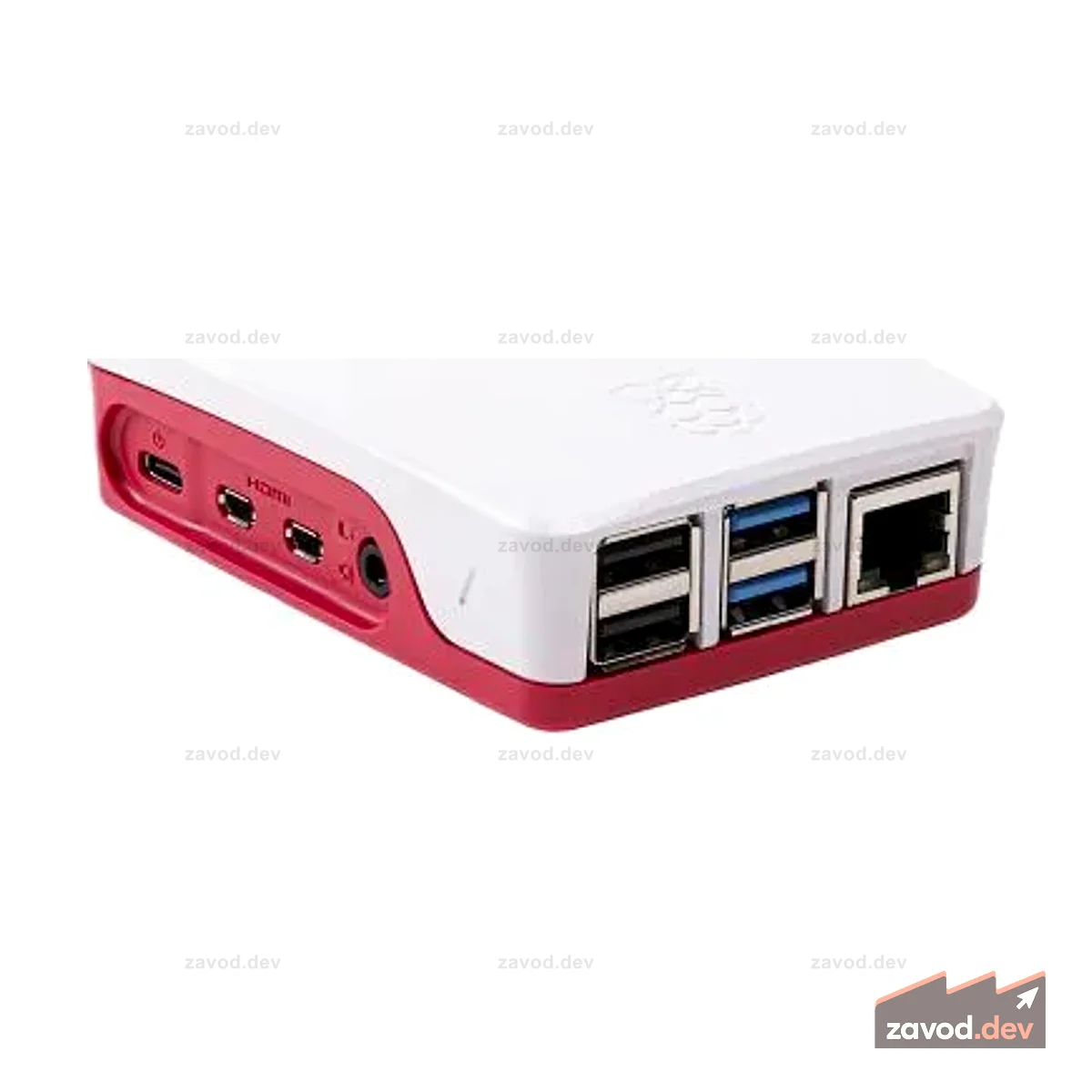 Raspberry Pi 4 — красный белый