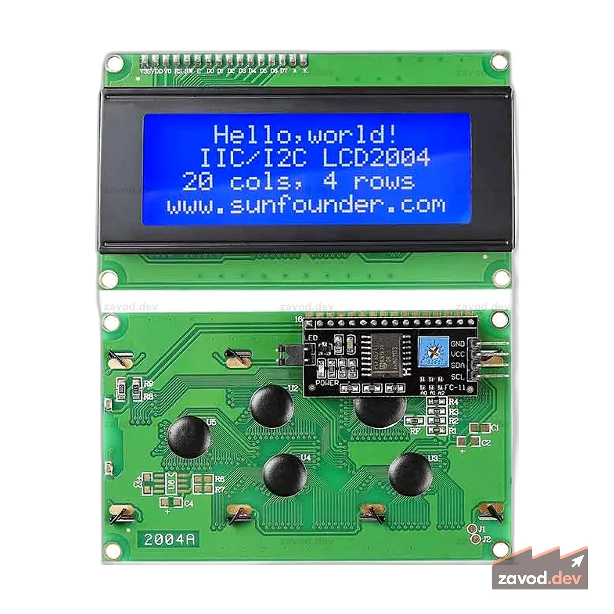 2004 20x4 ЖК-модуль IIC I2C Интерфейсный адаптер с синей подсветкой для Arduino R3 Raspberry MEGA2560 (2 шт.)
