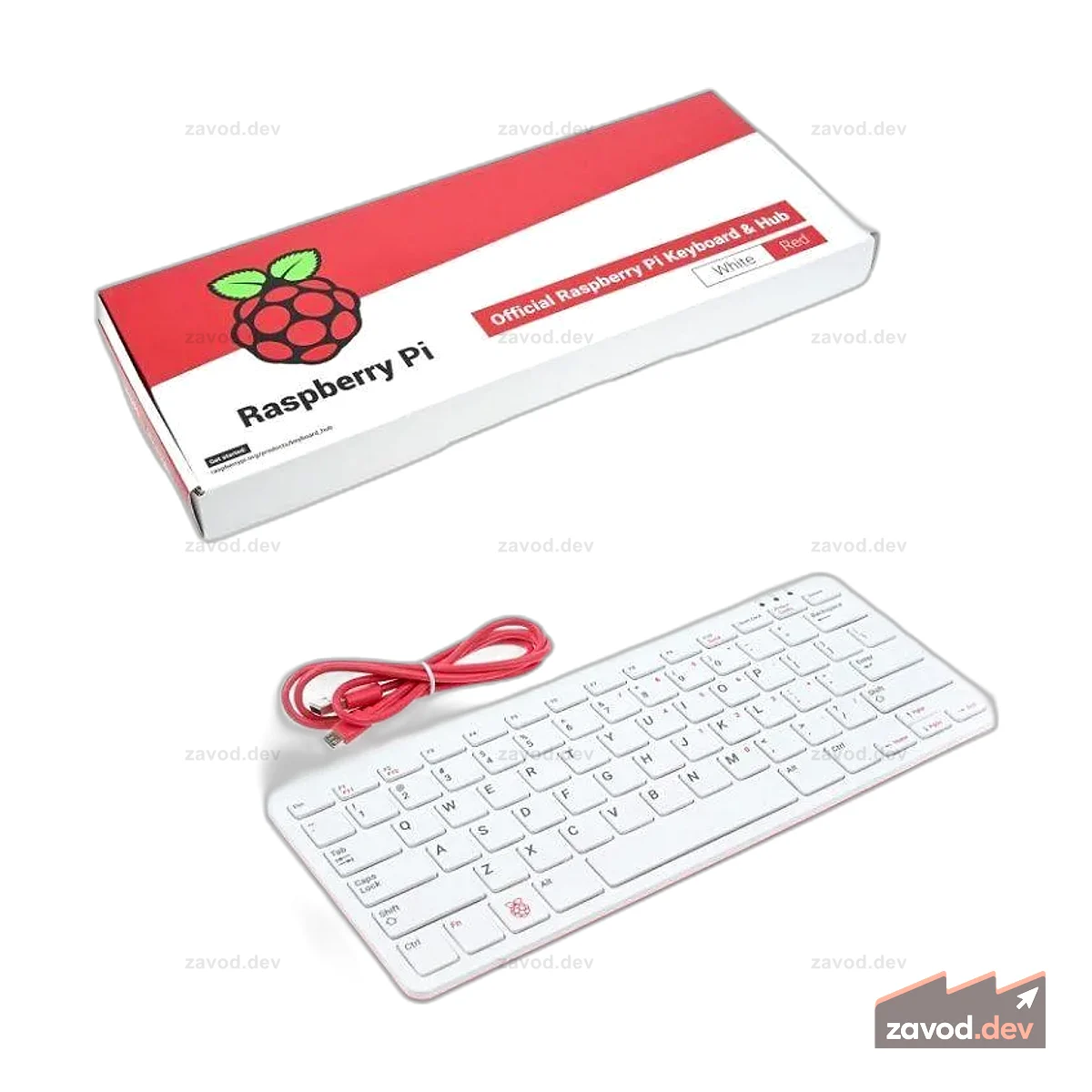 Официальная клавиатура Raspberry Pi (бело-красная)