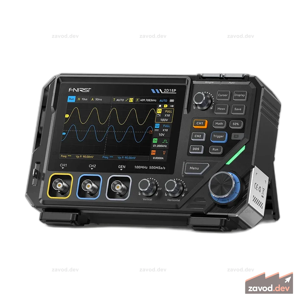 FNIRSI® 2D15P Настольный 2-канальный люминофорный осциллограф «3-в-1», 100 МГц, мультиметр
