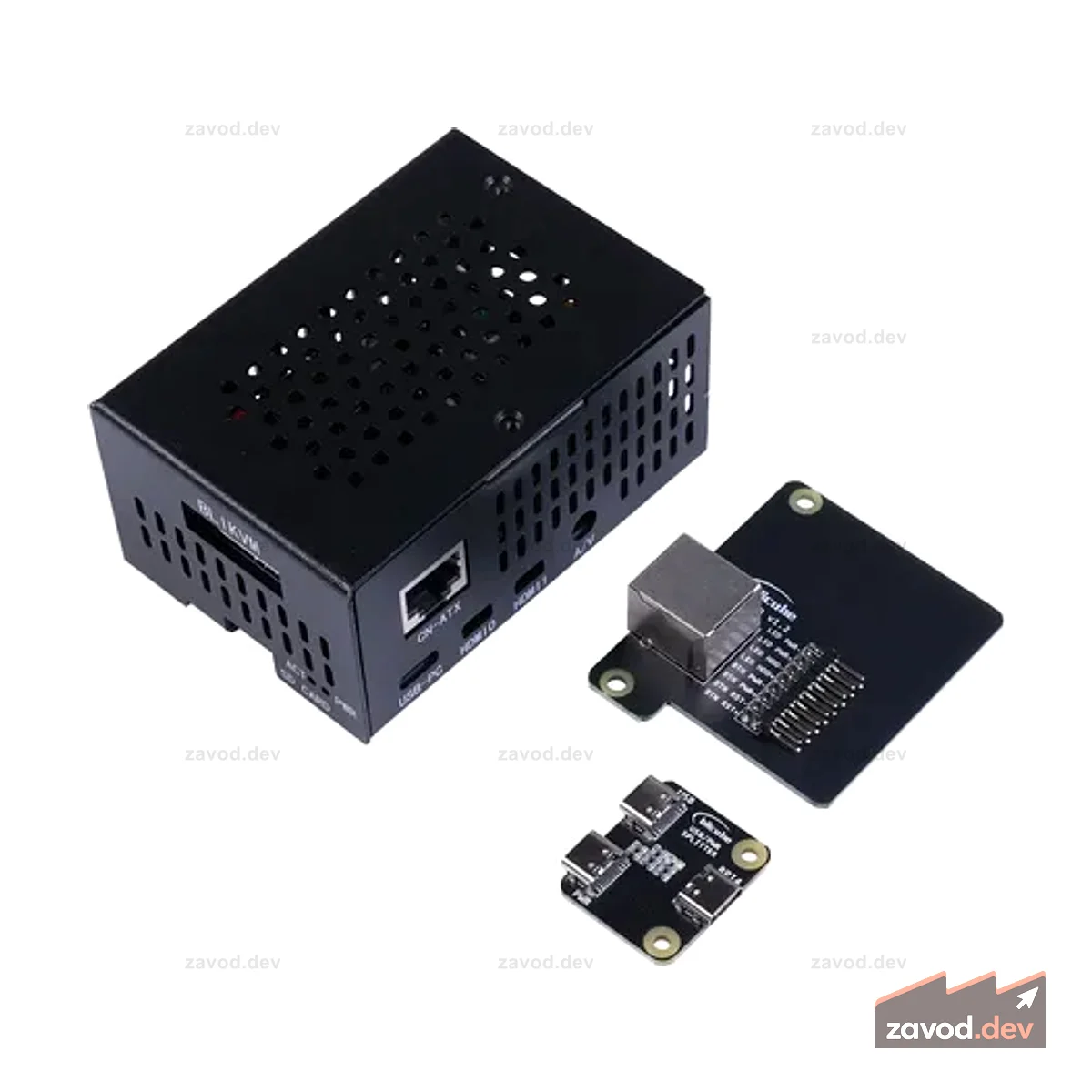 BliKVM HAT Black — плата расширения Raspberry Pi 4, пульт дистанционного управления KVM-over-IP, управление ATX, питание PoE и USB (Raspberry Pi 4 не входит в комплект)