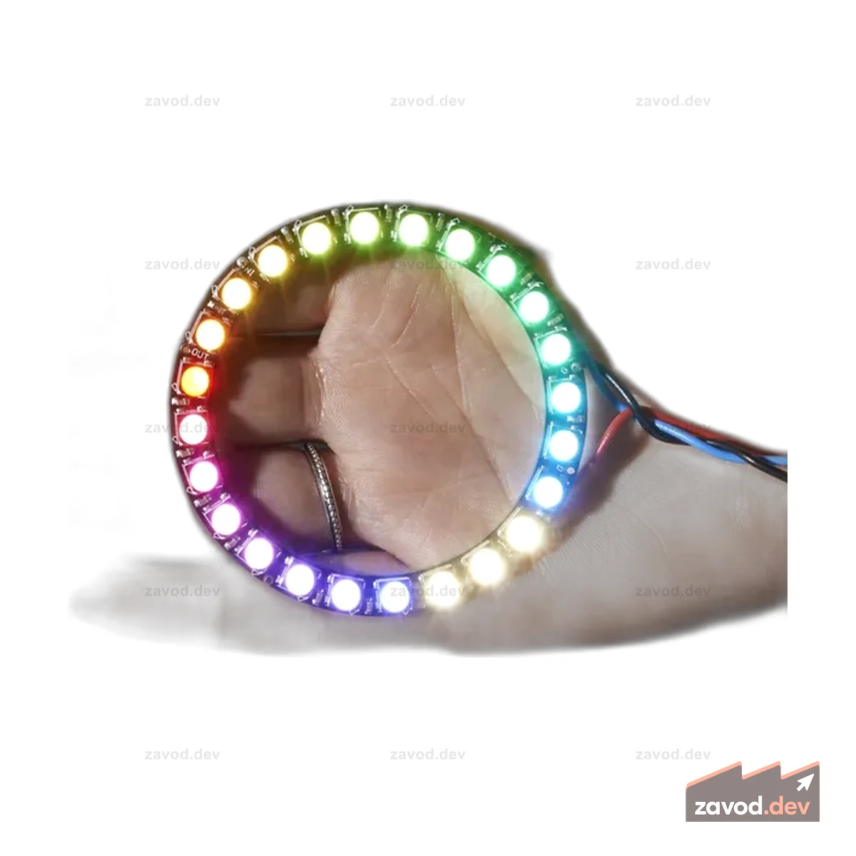 NeoPixel Ring — 24 светодиода RGBW по 5050 пикселей со встроенными драйверами — натуральный белый — ~4500K