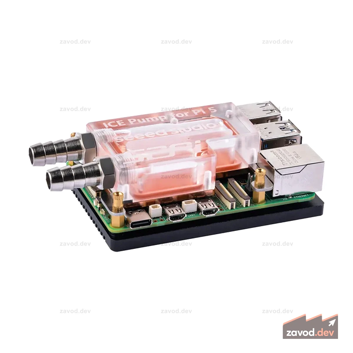 52Pi Аксессуары для охлаждения насоса ICE для Raspberry Pi 5, головка водяного охлаждения для Raspberry Pi 5