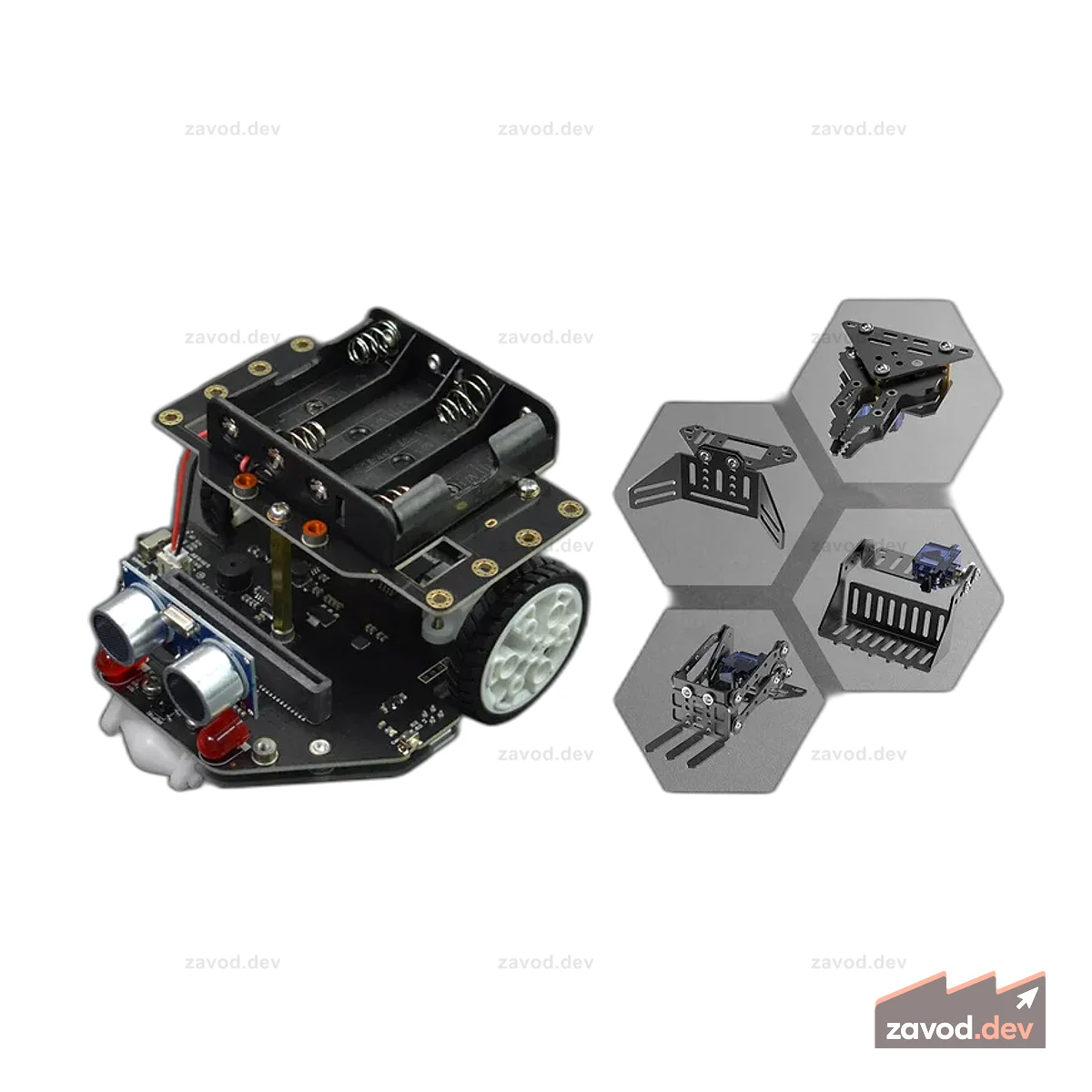 micro:Maqueen Plus V2 (Ni-MH аккумуляторная батарея) с micro:Maqueen Mechanic