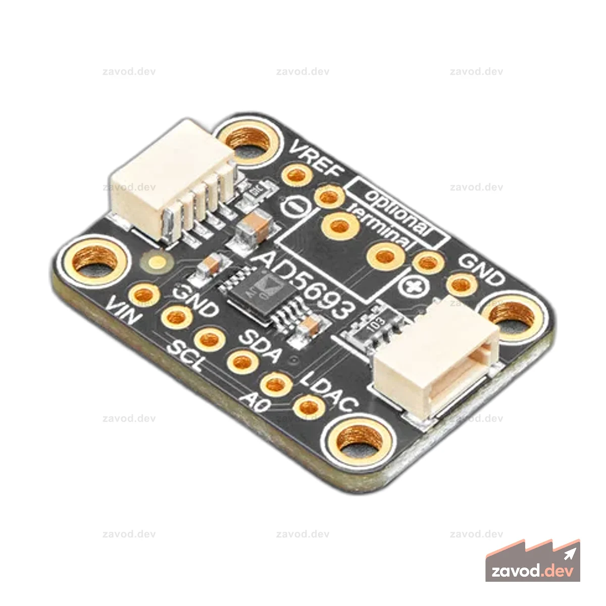 Коммутационная плата Adafruit AD5693R — 16-битный ЦАП с интерфейсом I2C — STEMMA QT / Qwiic