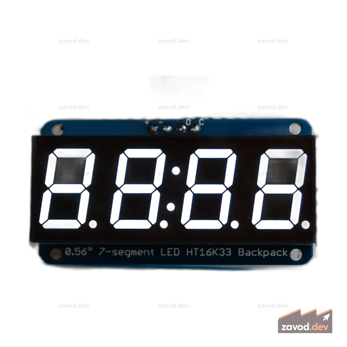 Adafruit 0.56 4-значный 7-сегментный дисплей с рюкзаком I2C - белый