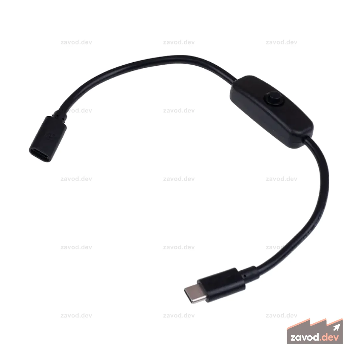 Удлинительный кабель USB Type-C «папа-мама» с переключателем – 28 см