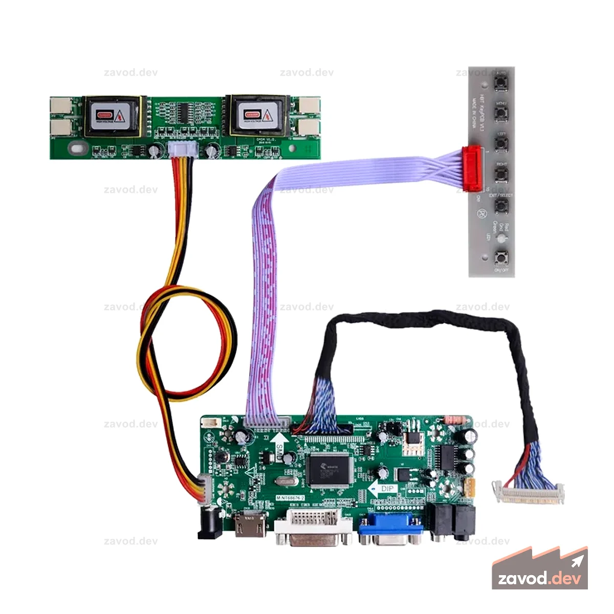 52Pi NT68676 HDMI + VGA + DVI + аудиовход, плата драйвера ЖК-контроллера или HSD190MEN4 M170EN06 17 "19" 1280x1024 4CCFL 30-контактная ЖК-панель, подходит для монитора Arcade1Up