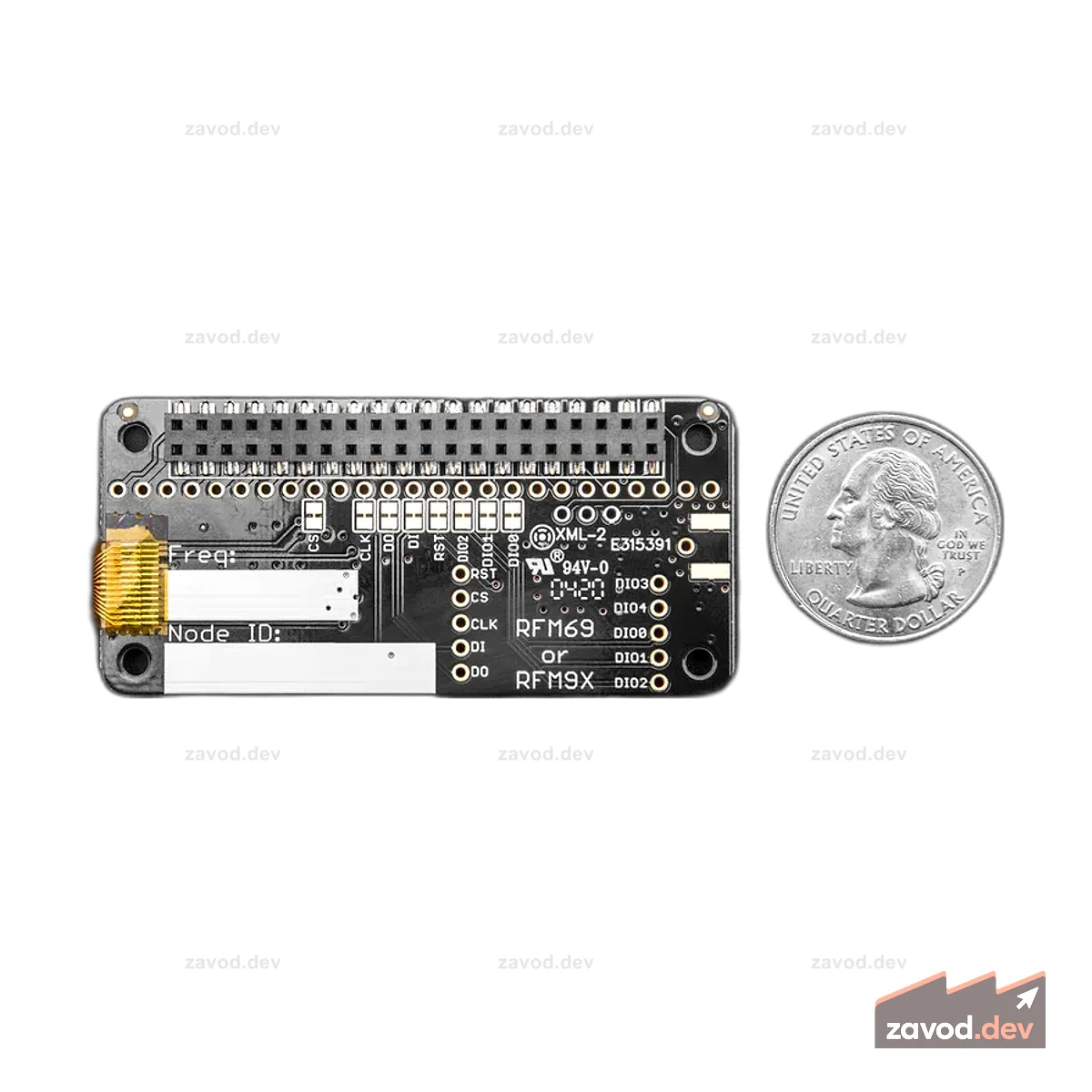 Радиокапот Adafruit LoRa RFM96W @ 433 МГц RadioFruit