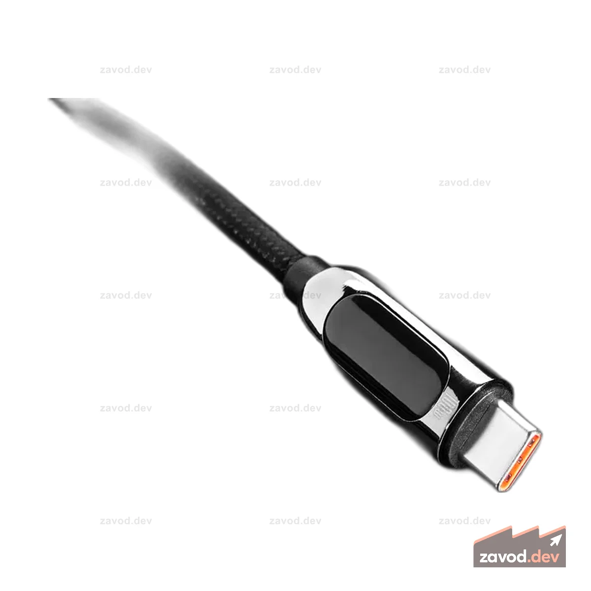 Кабель USB C — USB C с дисплеем мощностью 100 Вт — 1 метр, черный тканый