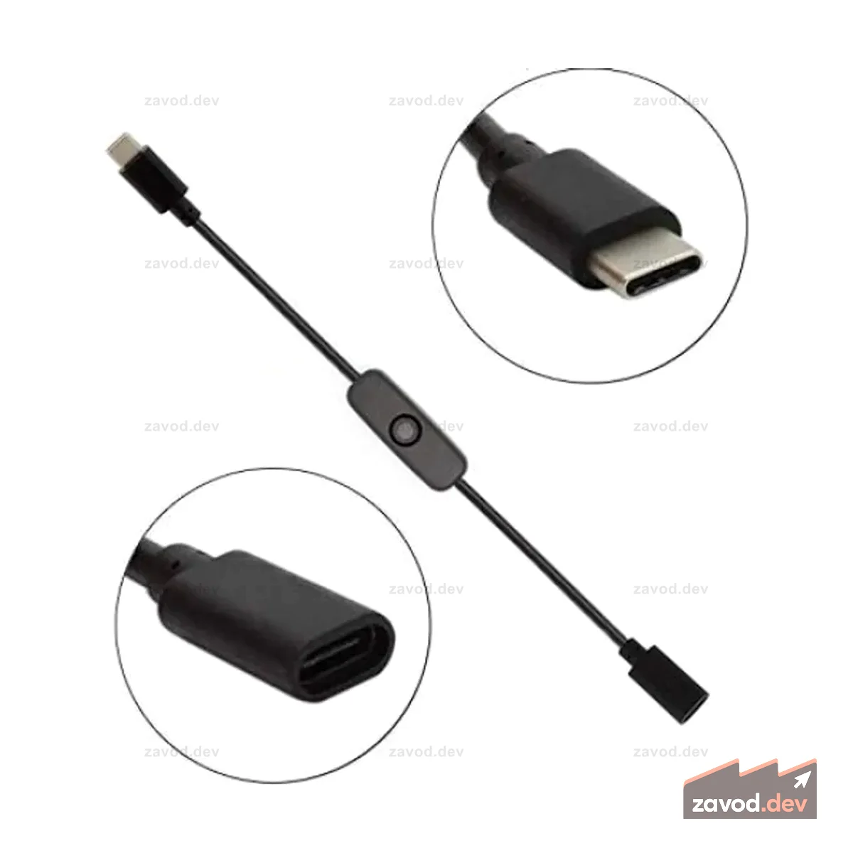 Переключатель питания типа C «папа-мама» для Raspberry Pi 4