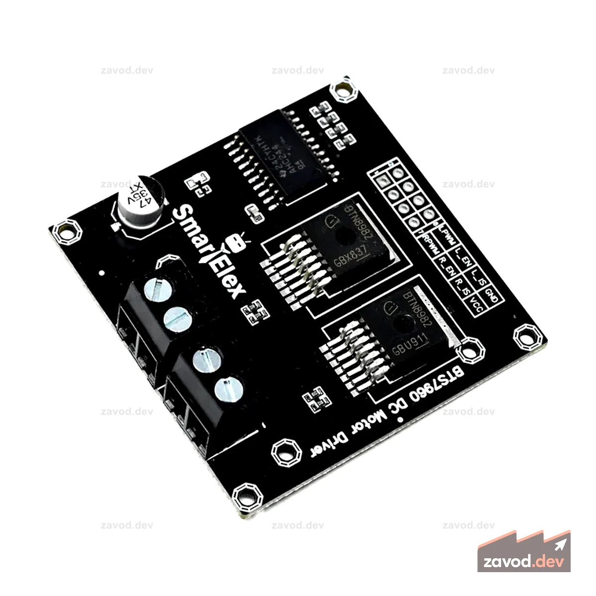 SmartElex BTS7960 Мощный двухканальный модуль драйвера двигателя постоянного тока 43 А
