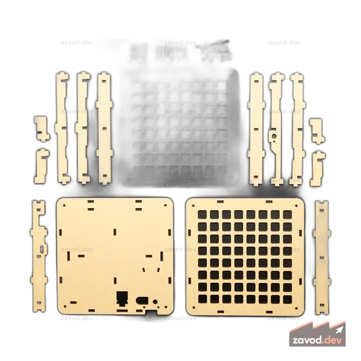 Акриловый корпус Adafruit 8x8 Trellis Feather M4 + комплект оборудования