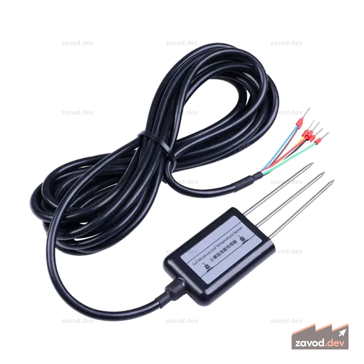Промышленный датчик влажности и температуры почвы MODBUS-RTU RS485, аналоговое напряжение 0-2В (S-Soil MT-02A)