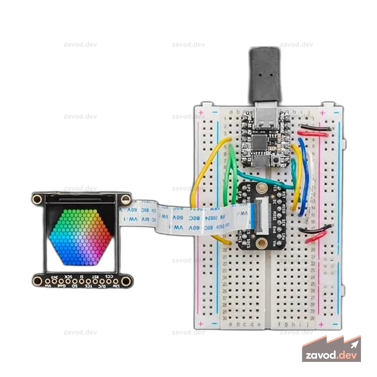 Adafruit 1,3 дюйма, 240x240, широкоугольный TFT ЖК-дисплей с поддержкой MicroSD