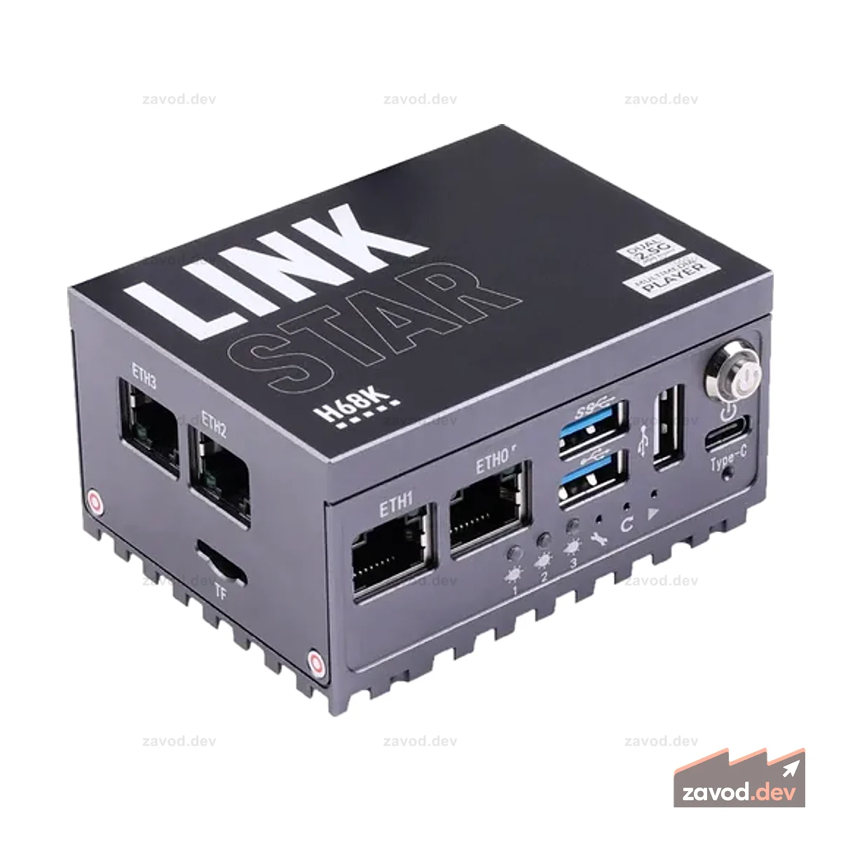 Маршрутизатор LinkStar-H68K-0232 с 32 ГБ eMMC, двумя Ethernet-портами 2,5G и двумя Ethernet-портами 1G, выходом 4K, предустановленным Android 11, поддержкой Ubuntu и OpenWRT