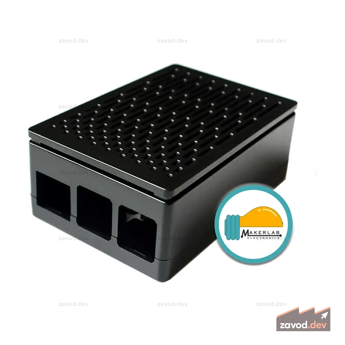 Черный корпус Raspberry Pi 4 с креплением для вентилятора