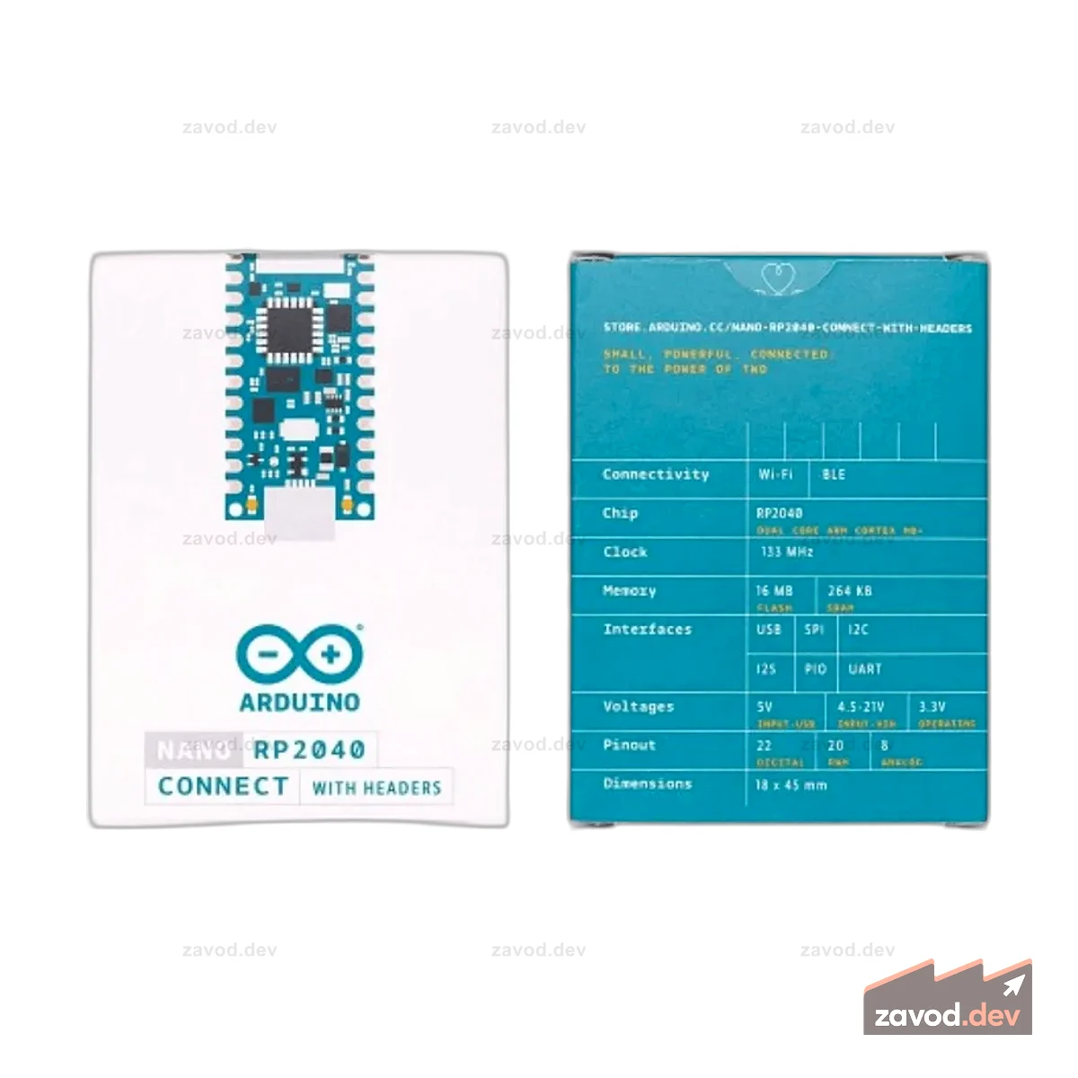 Arduino Nano RP2040 Connect с разъемами