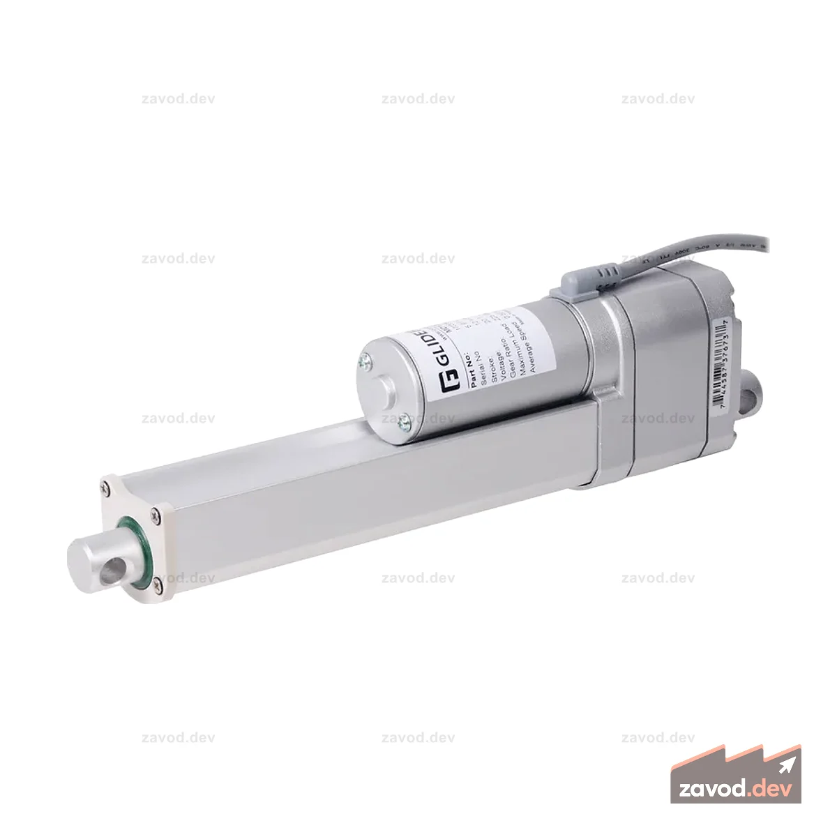 Glideforce MD122006-P Линейный привод средней мощности с обратной связью: 100 кгс, ход 6 дюймов (используемый 5,9 дюйма), 0,58 дюйма/с, 12 В