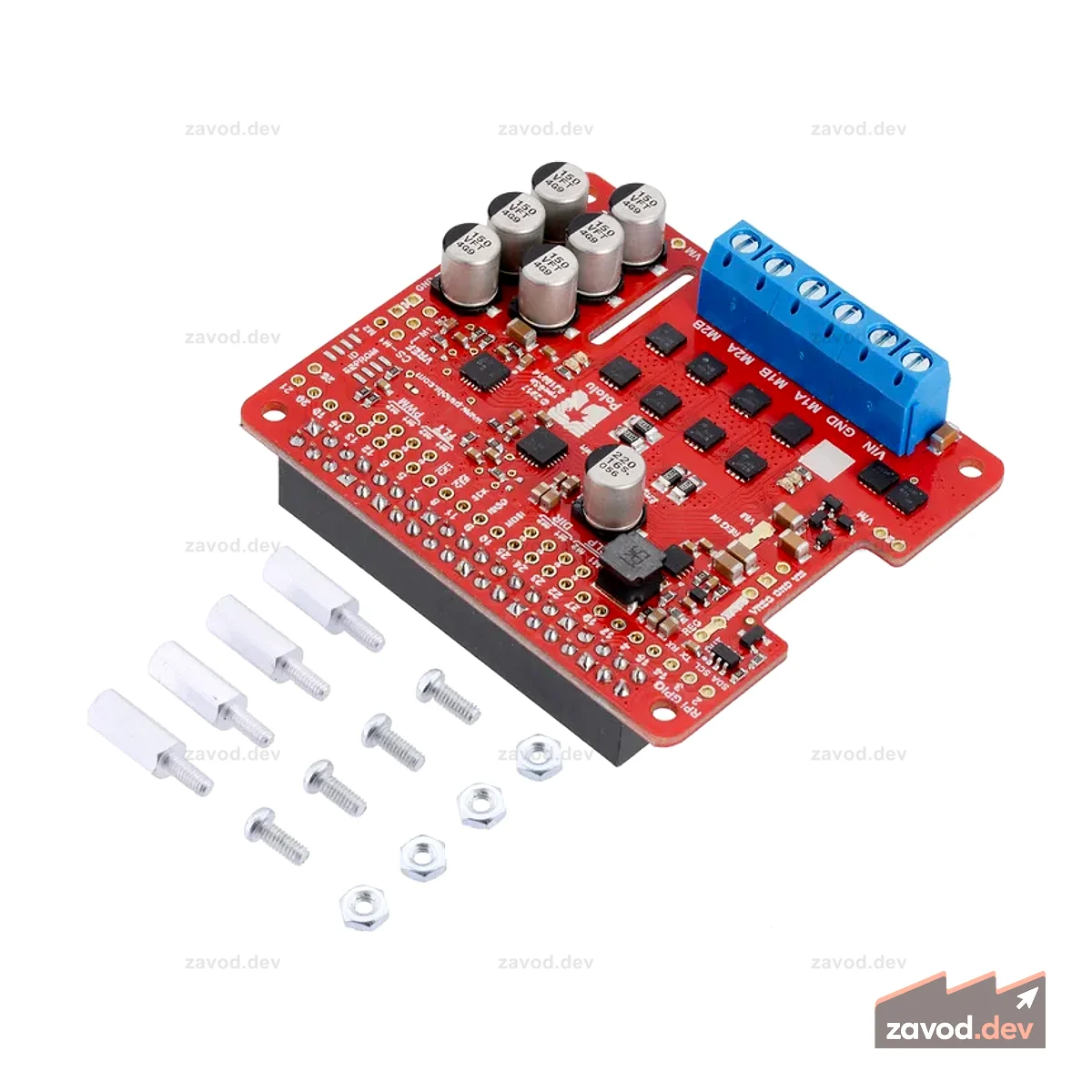 Pololu Dual G2 Мощный драйвер двигателя 18v18 для Raspberry Pi (в сборе)