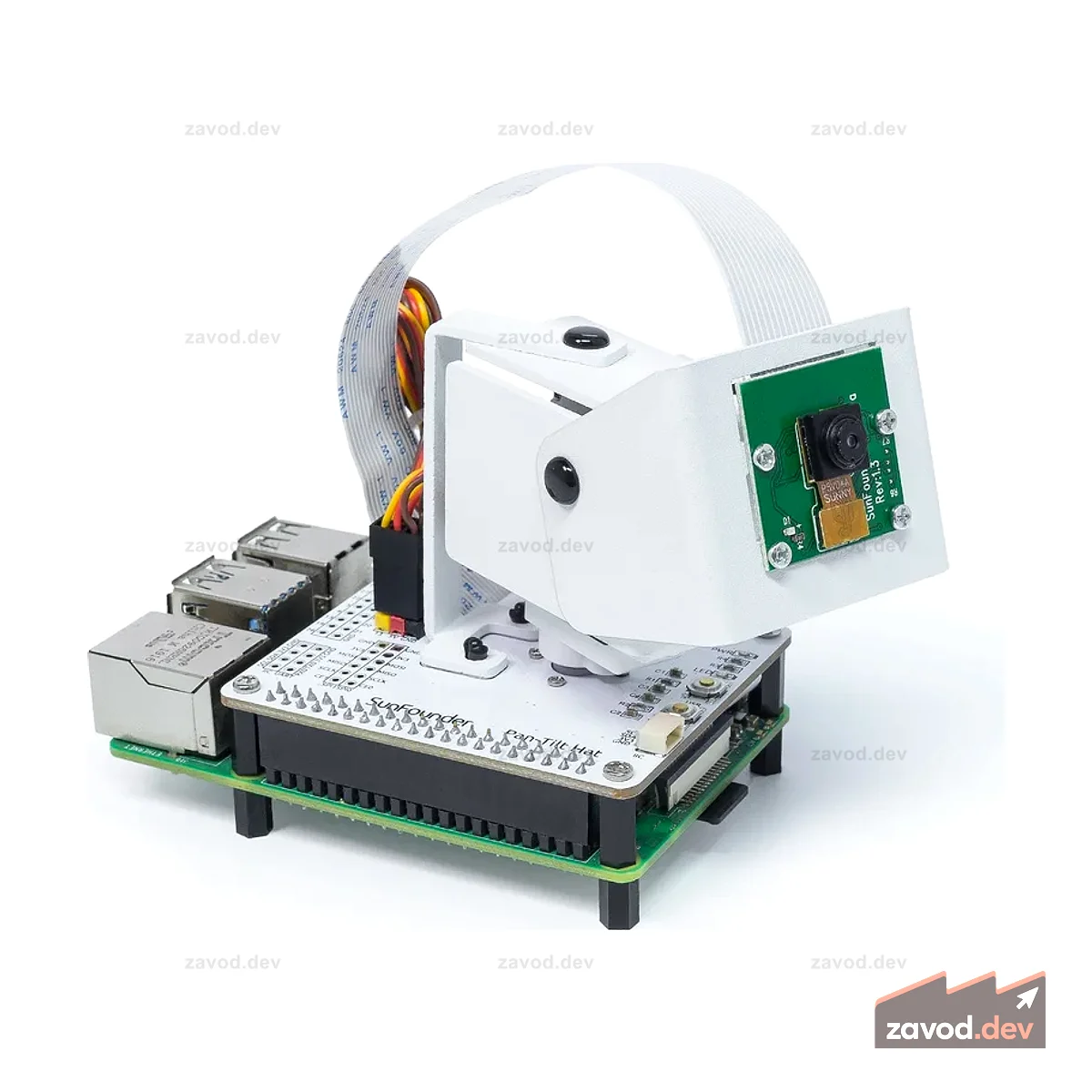 Комплект камеры с поворотно-наклонной шляпой SunFounder Raspberry Pi
