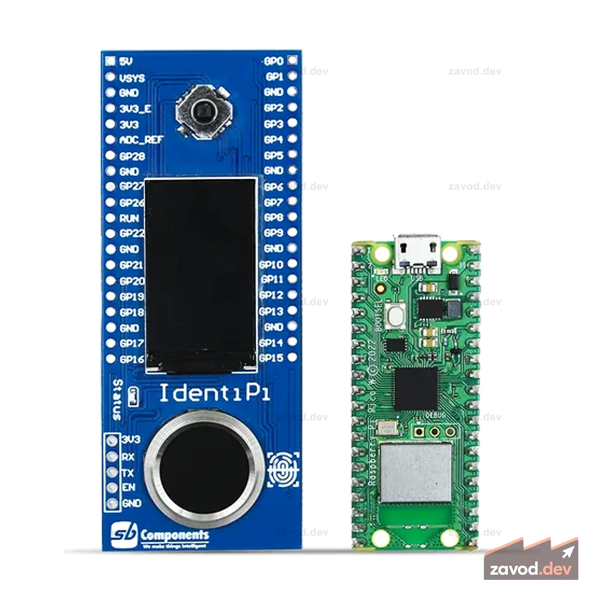 IdentiPi - ШЛЯПА со сканером отпечатков пальцев для Pico