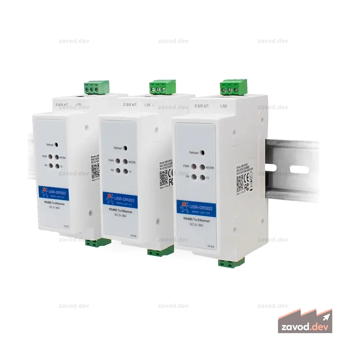 USR-DR302 Промышленный преобразователь RS485 или Ethernet (DIN-Hutschiene)