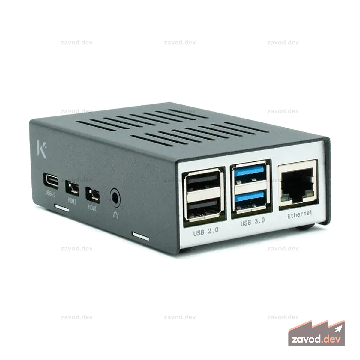 KKSB Корпус Raspberry Pi 4 — алюминий и сталь — место для радиатора Raspberry Pi, вентилятора и PoE HAT