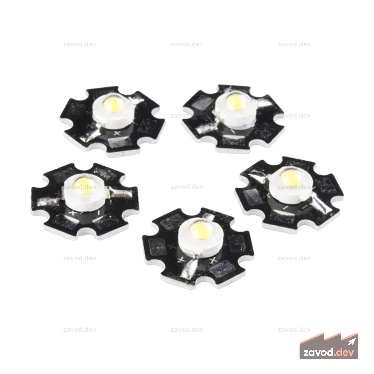 LED — алюминиевая печатная плата мощностью 3 Вт (5 шт., холодный белый)