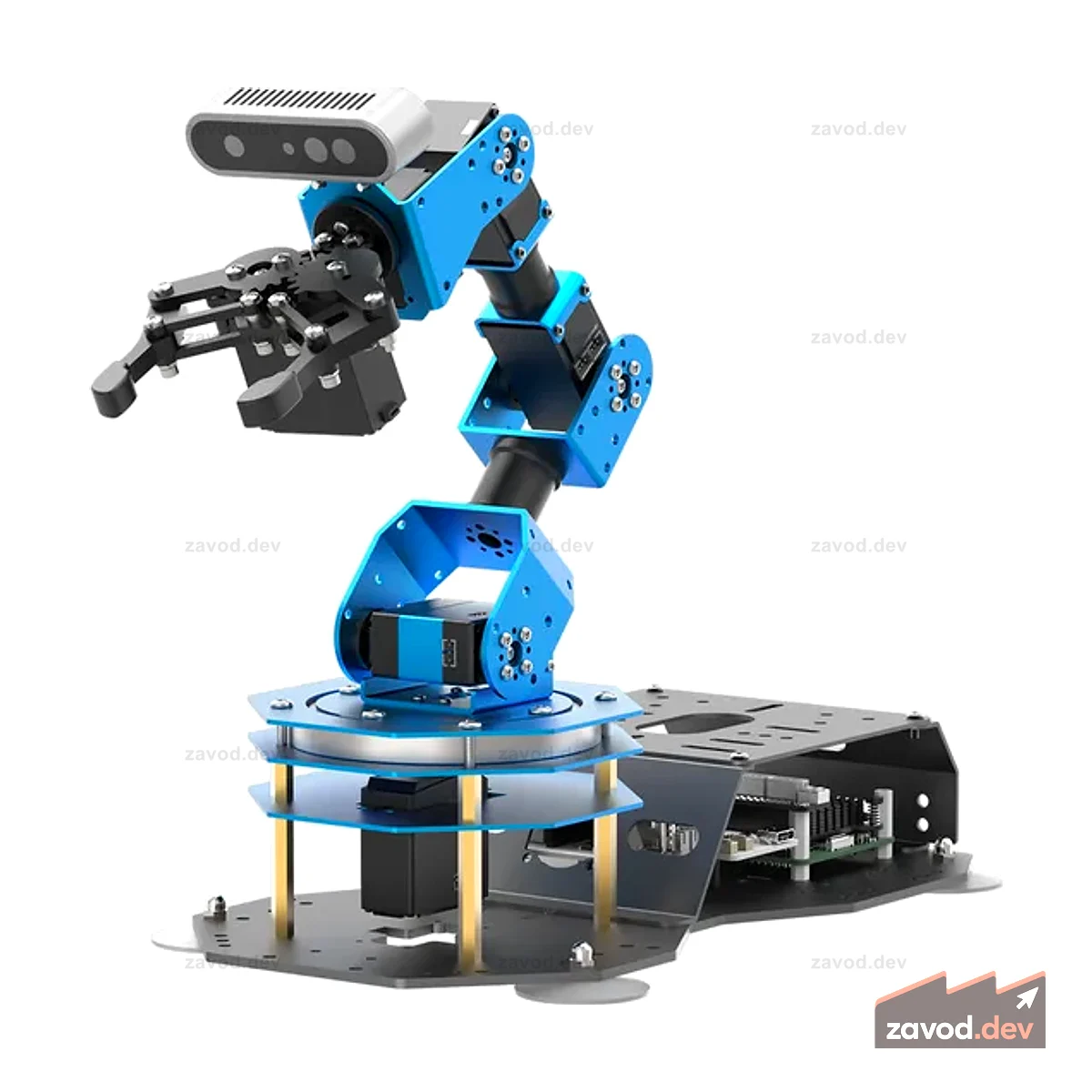 Робот-манипулятор Hiwonder ArmPi Ultra ROS2 3D Vision с мультимодальными моделями большого языка искусственного интеллекта (ChatGPT), голосовым взаимодействием искусственного интеллекта, распознаванием изображений, отслеживанием и сортировкой