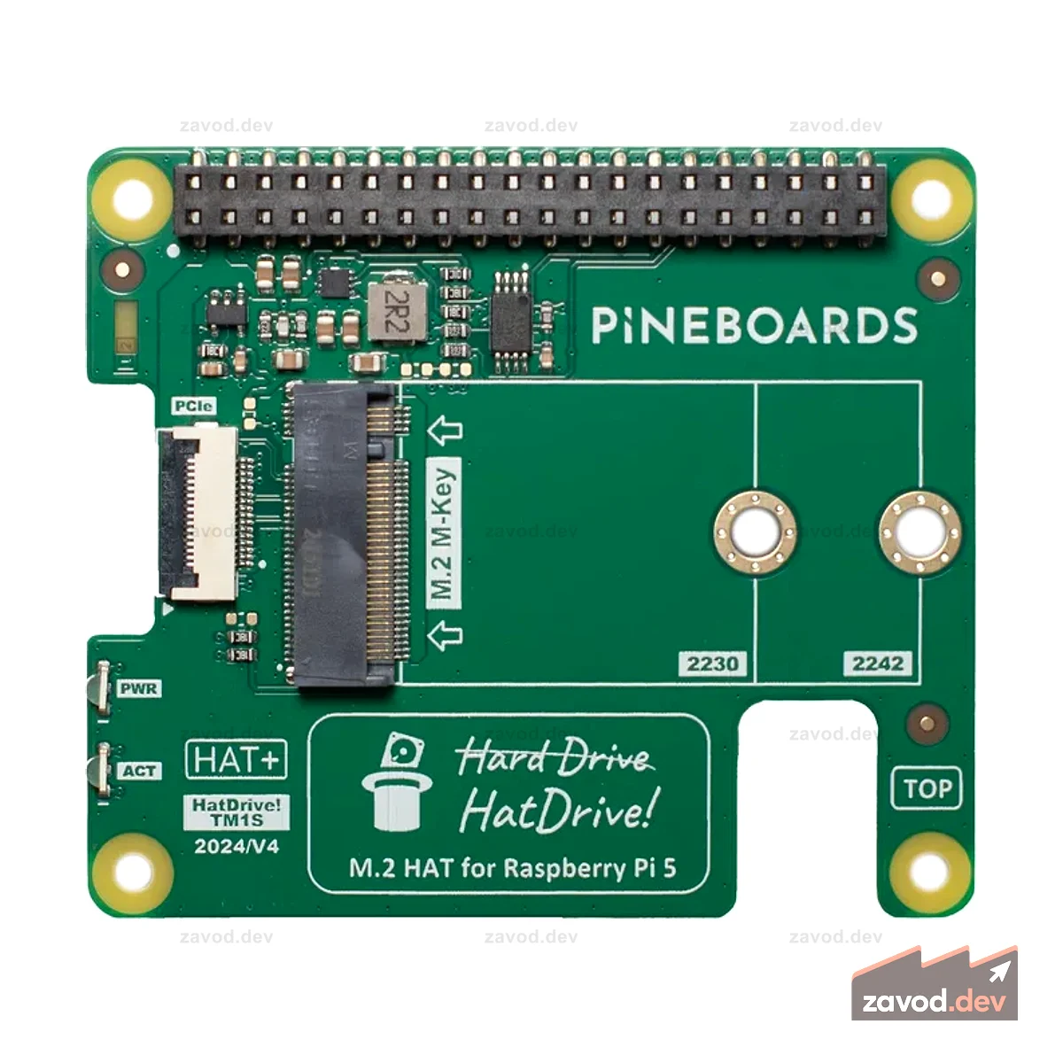 ХэтДрайв! Верхний (NVMe 2230, 2242, M.2, GEN 3) для Raspberry Pi 5