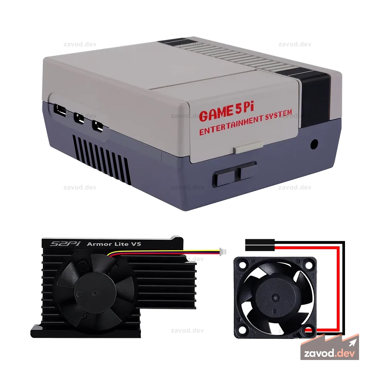 Корпус 52Pi Game5 Pi для Raspberry Pi 5 с кулером Armor Lite V5
