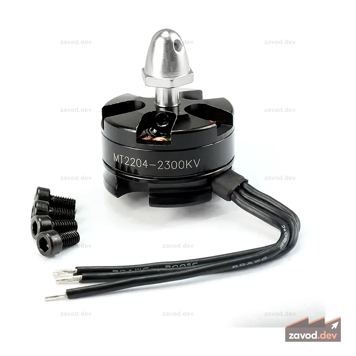 MT2204 2300KV Бесщеточный двигатель — серебристый против часовой стрелки