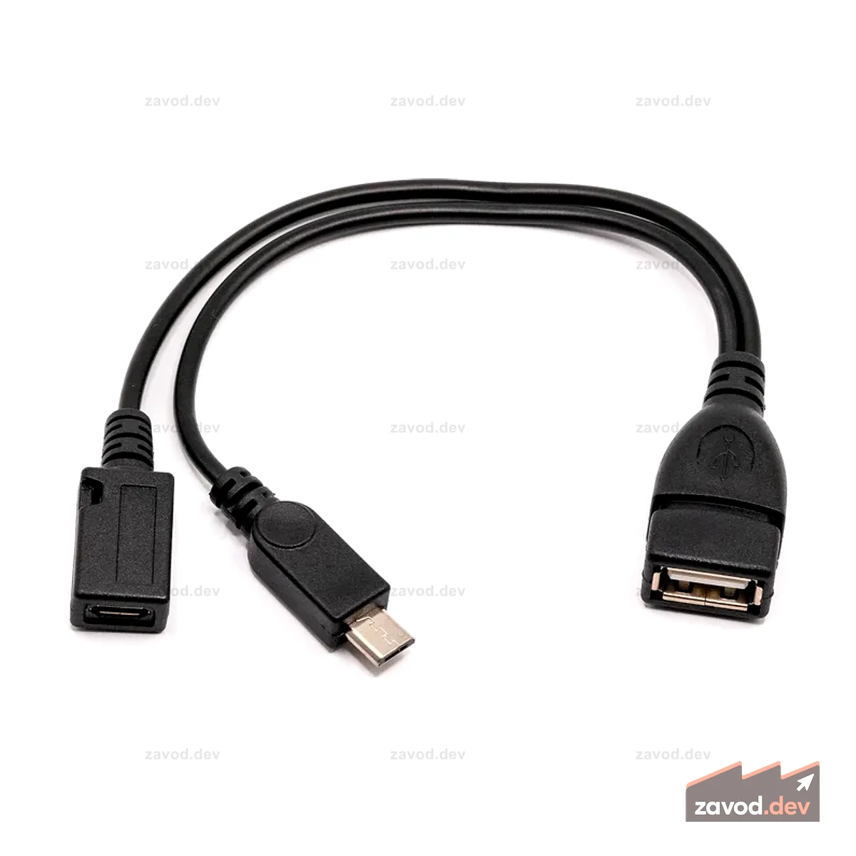 Разъем Micro-USB для вилки и адаптер гнезда USB-A (аксессуарный инжектор)