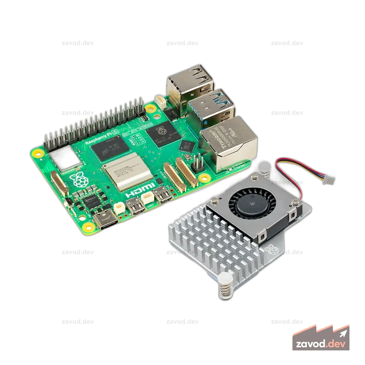 Pakronics® Raspberry Pi® 5 2 ГБ с активным охлаждением