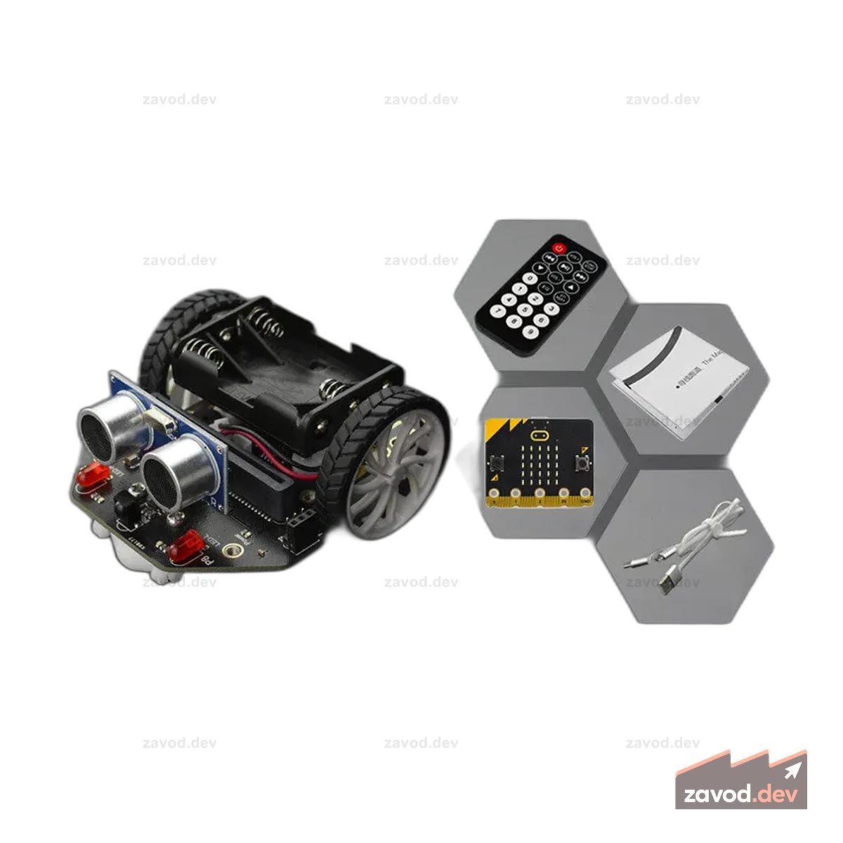 micro: Maqueen Lite (с micro:bit V2 / ИК-пультом дистанционного управления)