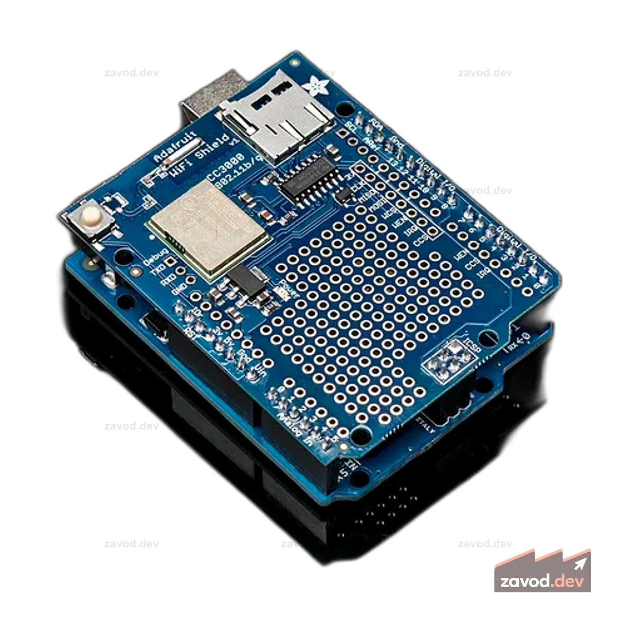 Adafruit HUZZAH CC3000 WiFi Shield со встроенной антенной
