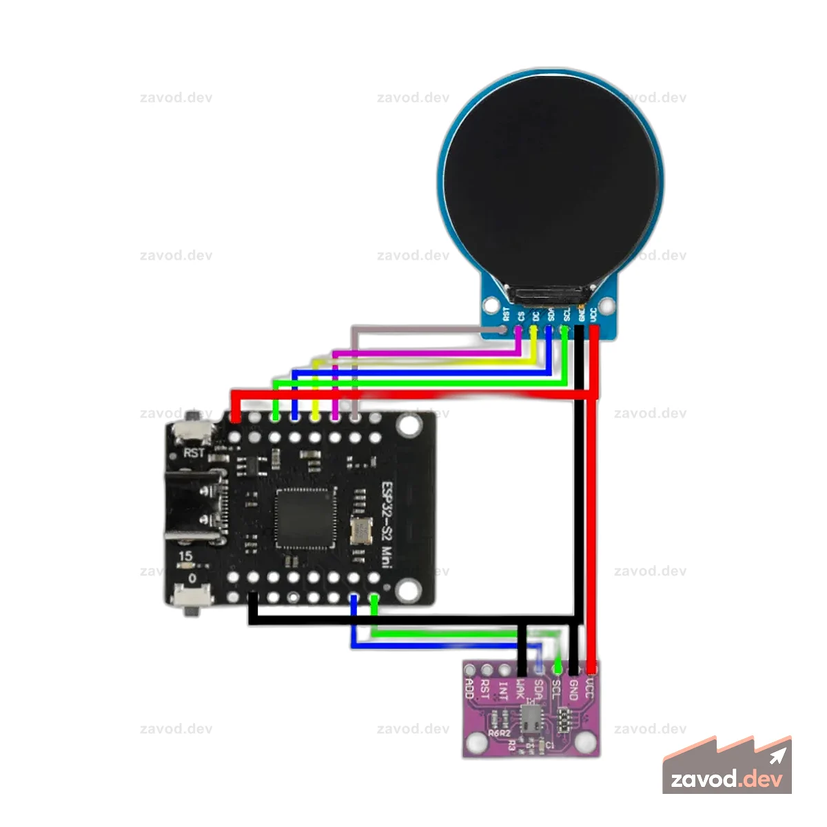 Дисплей Luftqualitätsüberwachung с датчиком ESP32 и CCS811