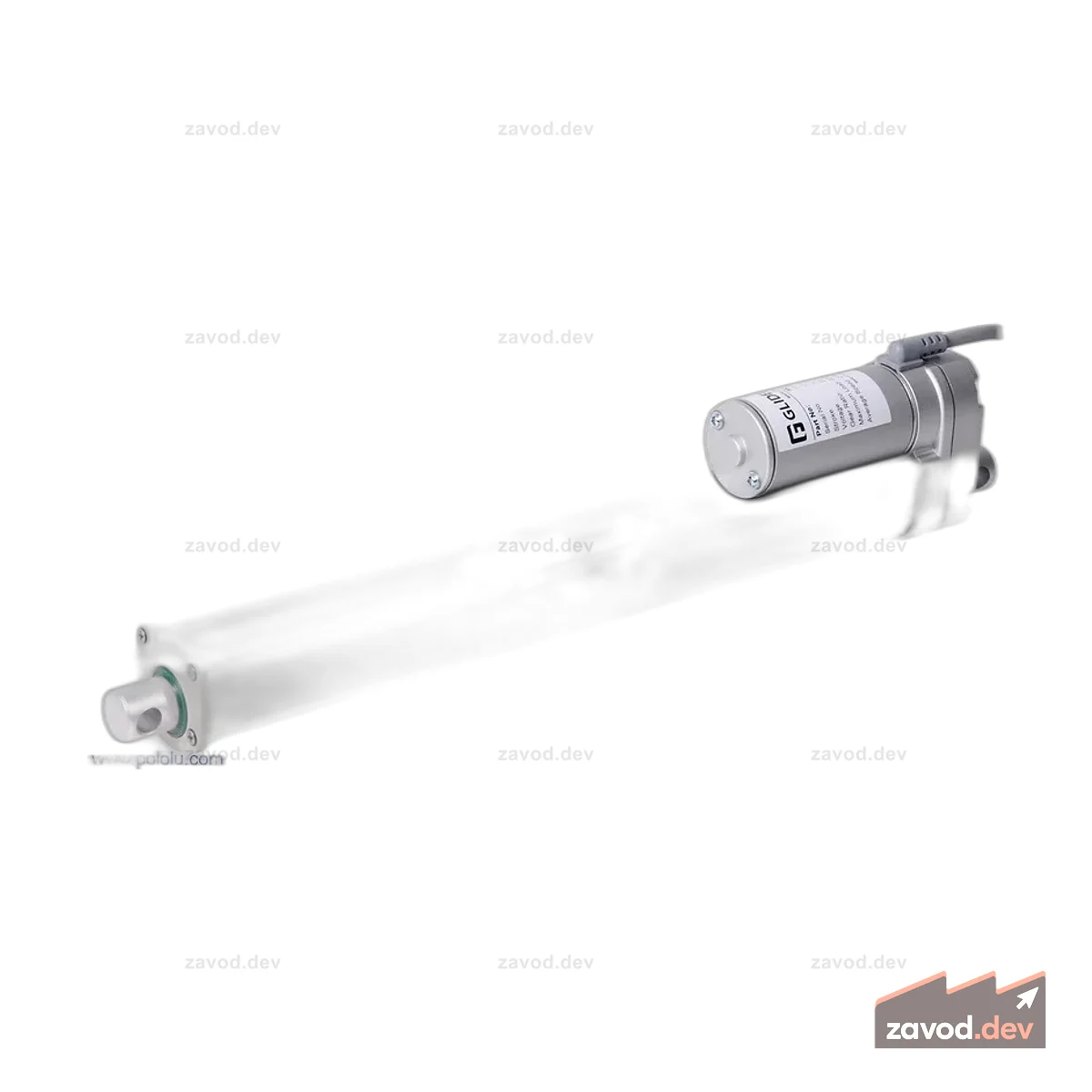 Glideforce MD122012 Линейный привод средней мощности: 100 кгс, ход 12 дюймов (полезный 11,8 дюйма), 0,58 дюйма/с, 12 В