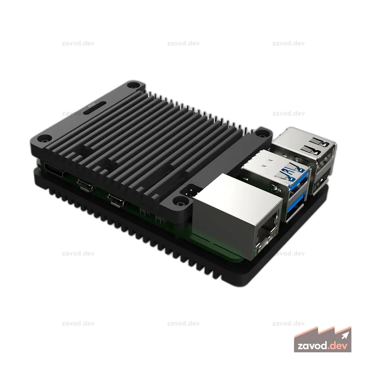 Raspberry Pi 5 Алюминий с ЧПУ Gehäuse (оффен)