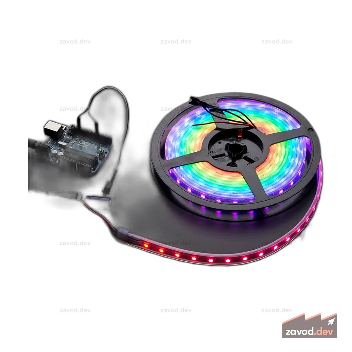 Светодиодная лента Adafruit NeoPixel Digital RGB - белая 60 светодиодов [БЕЛЫЙ] 3м