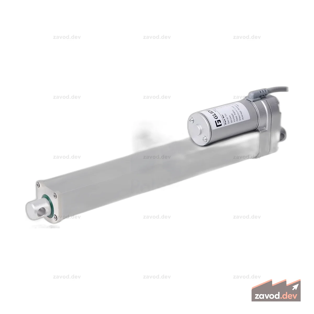 Glideforce MD122010 Линейный привод средней мощности: 100 кгс, ход 10 дюймов (полезный 9,8 дюйма), 0,58 дюйма/с, 12 В