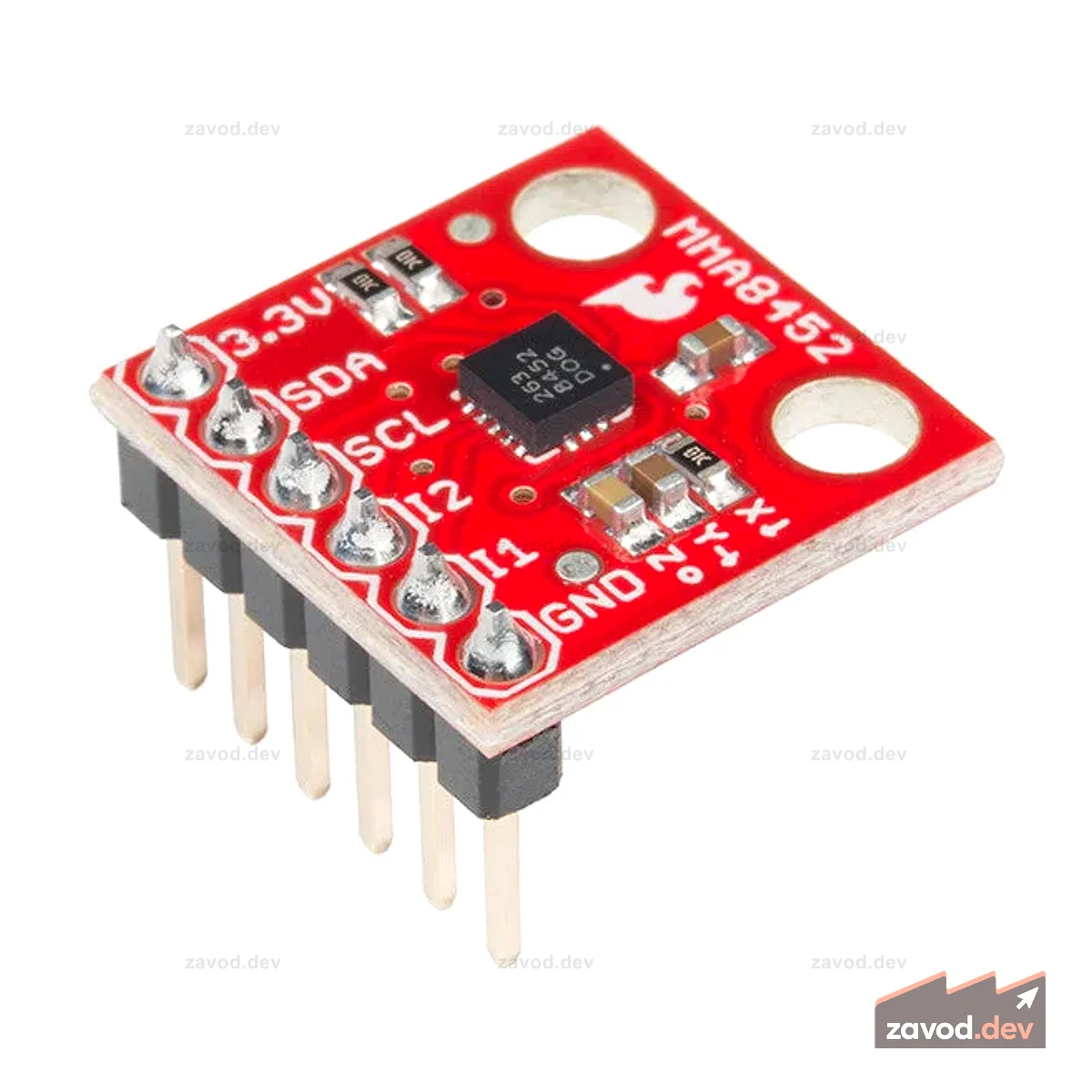 Трехосевой акселерометр SparkFun - MMA8452Q (с разъемами)